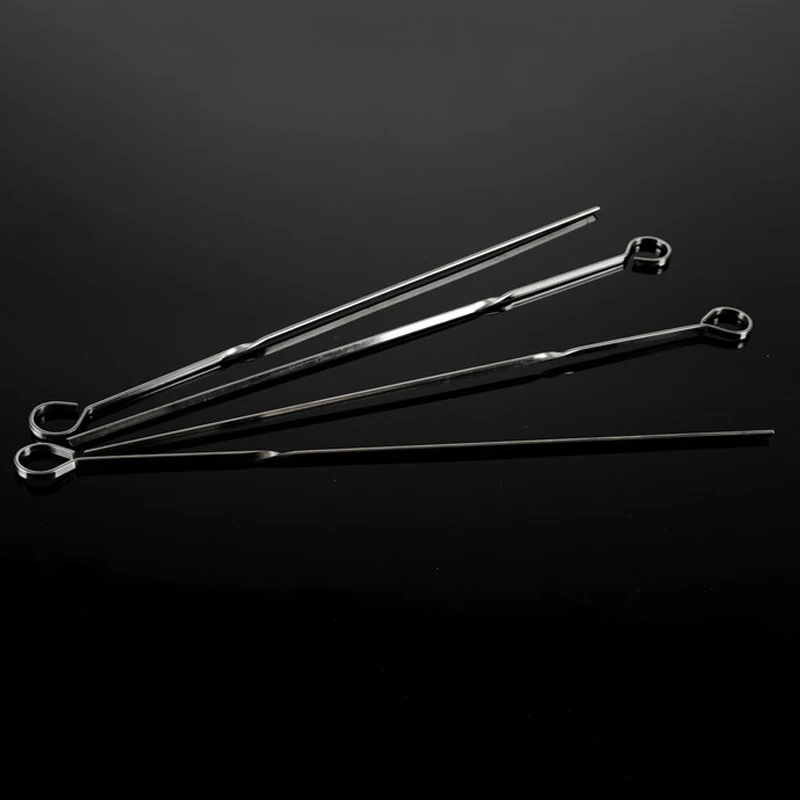 8pcs/lot Silver Metal BBQ Skewer Set for Chicken Kabob BBQ Grilling Skewer w/ Ring Hole Handle Flat Skewers Tool 33cm (13'')