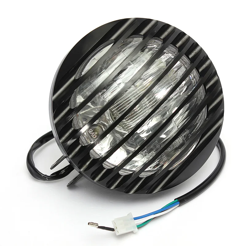 6 дюймов 12 V черный мотоцикл велосипед пуля круглый H4 налобный фонарь галогенная Headligh лампы для Harley Chopper
