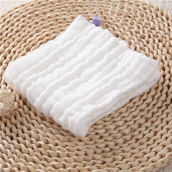 White Wasoyoli кисейного хлопка, 6-слойное бальное платье комбинезон 30x30 см Однотонная одежда платок для младенческой Детские Кормление Купание умывание - Цвет: White
