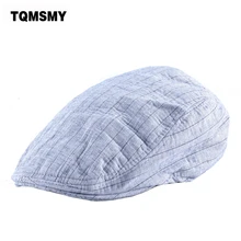 TQMSMY Повседневное береты Для мужчин осень газетчик Шапки wo Для мужчин хлопка Островерхая Шляпа плоской подошве в стиле ретро Boinas человек полосатой ткани берет, bone