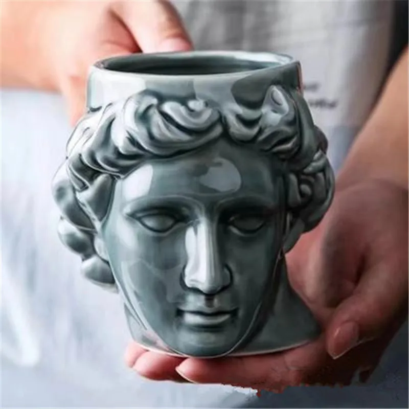 

1Pcs Creative 3D Style David Sculpture Ceramics Mug Coffee Tea Milk Drinking Cups With Handle Coffee Mug Novelty Gif X2096