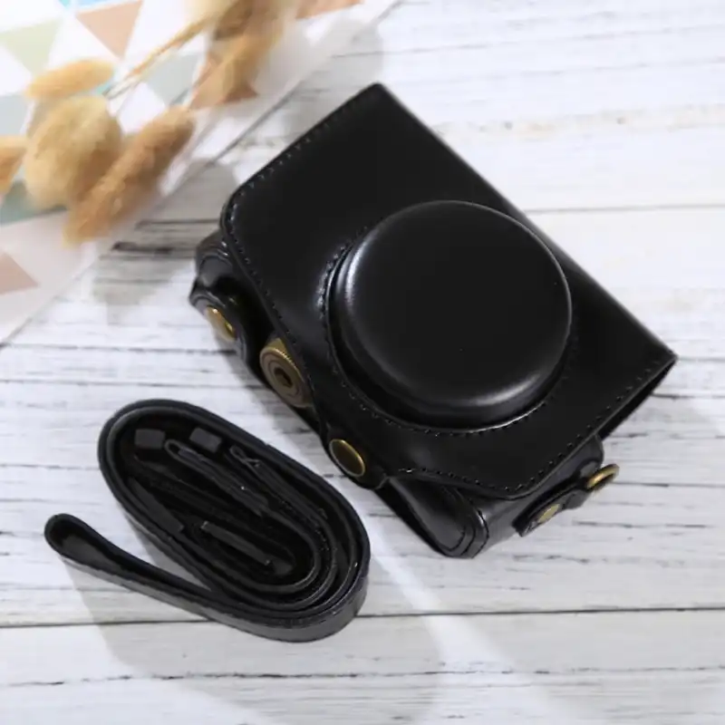 YANTAIANJANE Camera Accessories Full Body Camera PU Leather Case Bag with Strap for Canon PowerShot SX730 HS SX720 HS Black Color : Brown