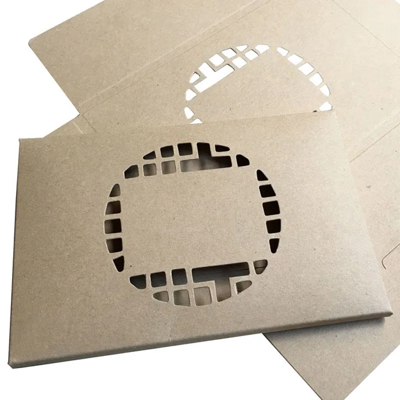500pcs 16*10.5cm Foldable Kraft Paper Postcard Box With Window For