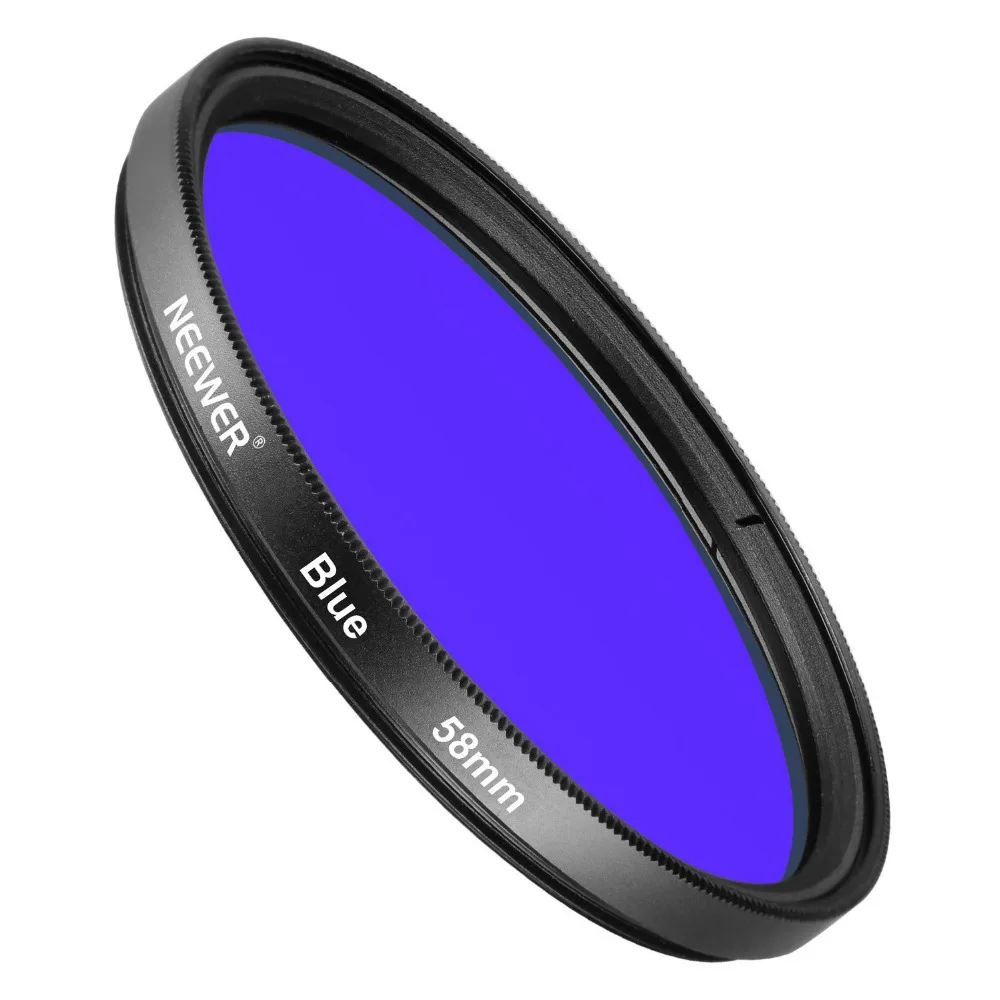 Neewer 58MM Full Blue Lens Filter for Canon EOS Rebel T6i T6 T5i T5 T4i