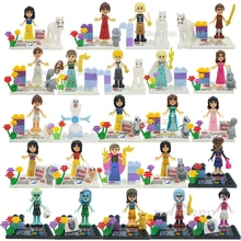 Única Venda Menina Figura Bonito Dos Desenhos Animados Homem de Neve Linda Princesa Conjunto Bloco De Construção de Modelos de Brinquedos para Crianças