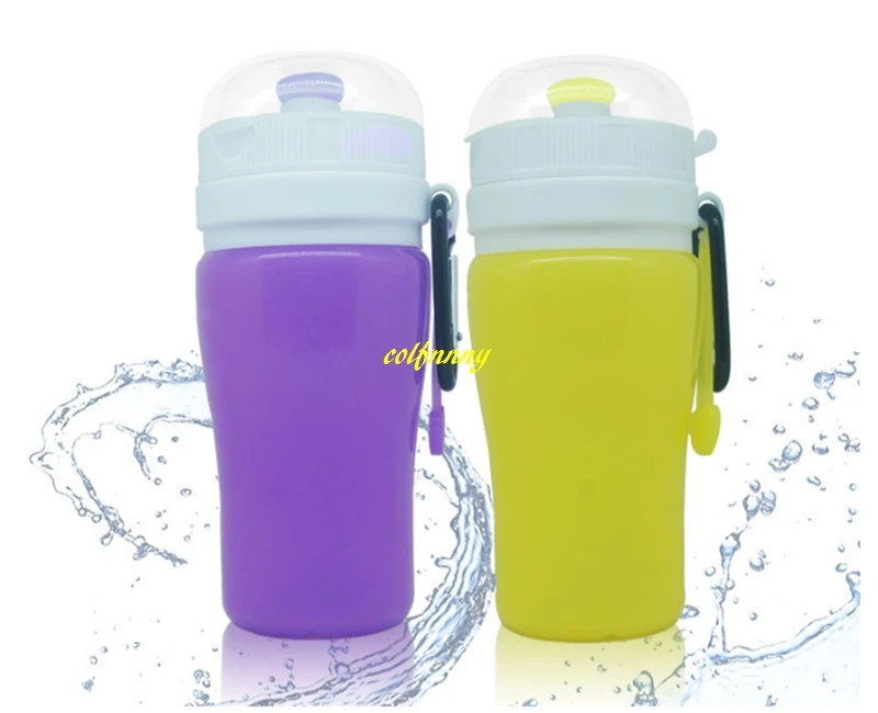 

50pcs/lot 200ml Collapsible Silicone Water Bottle Folding Kettle Outdoor Sport Water Bottle Child Camping Travel Running Bottle
