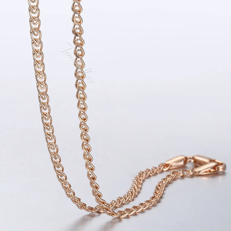 

3mm Snake Link Men Womens Necklace 585 Rose Gold Filled Chain Fashion Jewelry GN462