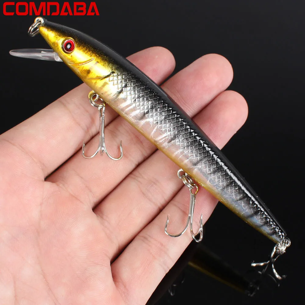

COMDABA 1PCS 12cm 13.8g Floating Minnow Fishing Lure Laser Hard Artificial Bait 3D Eyes Fishing Wobblers Crankbait Minnows