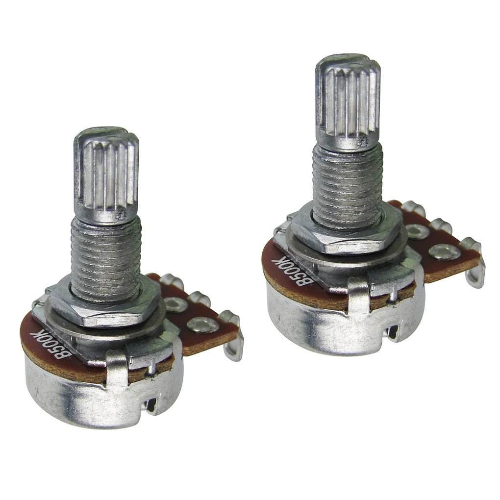 NEW 2PCS Tone Volume Guitar Control Pots Potentiometers Linear B500K Mini Long Split Shaft For
