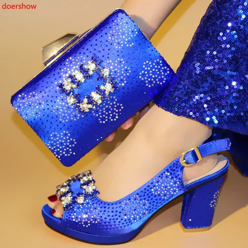 

doershow Italian Shoes with Matching Bag for Women Nigerian Shoe and Bag Set for party African Shoe and Bag Set for lady!HJM1-17