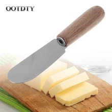 OOTDTY мини-сэндвич-распорка, нож для резки сыра, кухонный инструмент из нержавеющей стали с деревянной ручкой