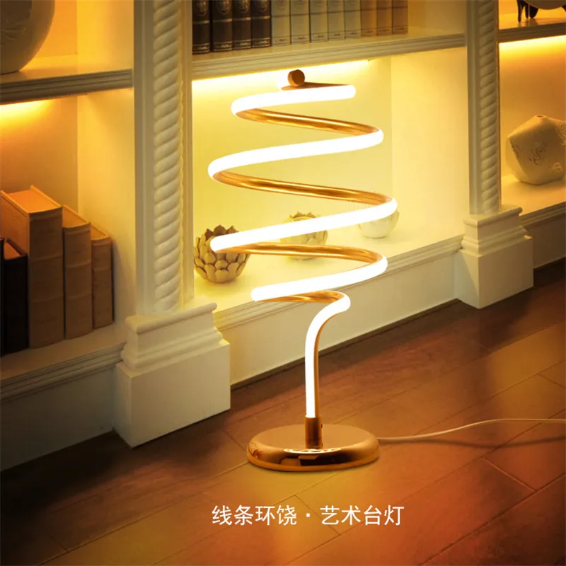 

Modern Household Concise Creative Individuality Spiral Art Table Lamp Bedroom Study Living Room Decoration Lamp Free Shipping