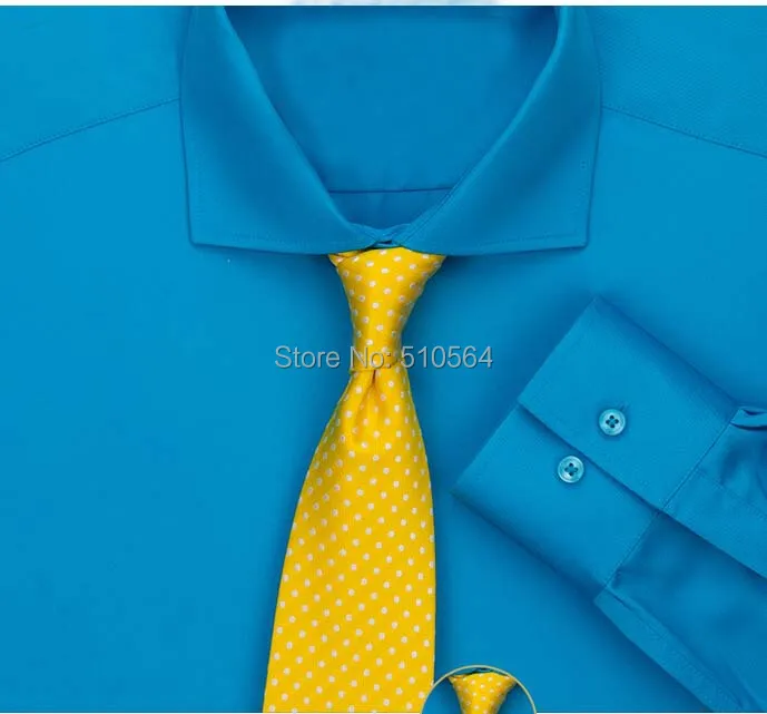 Стиль хлопок синяя рубашка деловая повседневная мужская приталенная рубашка на заказ Мужская кутавэй воротник