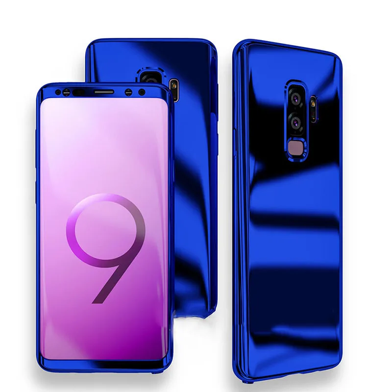 Блестящее зеркальное покрытие 360 чехол для Samsung S9 S8 Plus S7 edge Note 8 чехлы крышка +