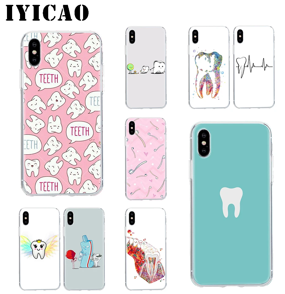 

IYICAO Teeth Tooth Hard Case Cover Shell for iPhone 4 4s 5 5s Se 6 7 7plus 8 8Plus X XS MAX XR 6s Plus 11 pro max