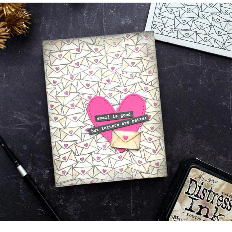

Smile Heart Envelope DIY Metal Cutting Dies Scrapbooking Template Handmade Decoration Craft Card Album Making Die Cut Stencil