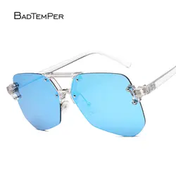 Badtemper нерегулярные негабаритных солнцезащитные очки Для женщин twin-лучей заклепки солнцезащитные очки Для женщин Винтаж ретро очки