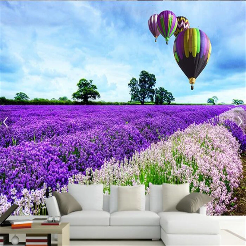 

beibehang Custom photo wallpaper Provence Lavender Field TV wall paper for walls 3 d Backdrop Pictures papel de parede