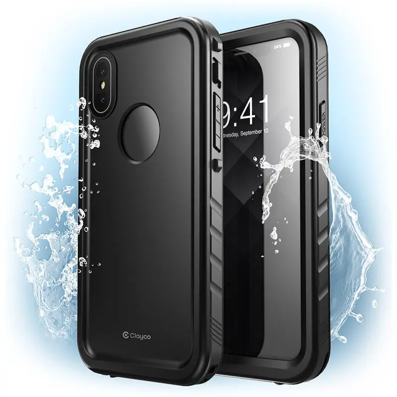 

For iphone Xs Max Waterproof Case Clayco Omni Underwater Case Snowproof Dirtproof Full-body Cover with Built-in Screen Protector