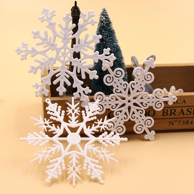 18 Snowflake Artificial Snow  Plastic Christmas Decorations - 18 Plastic  White - Aliexpress