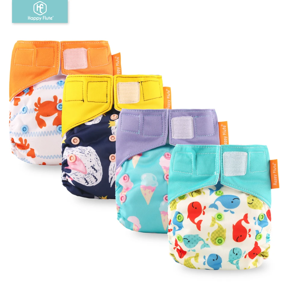 Happy Flute 1 pcs heavy wetter night AI2 bamboo baby cloth diaper one