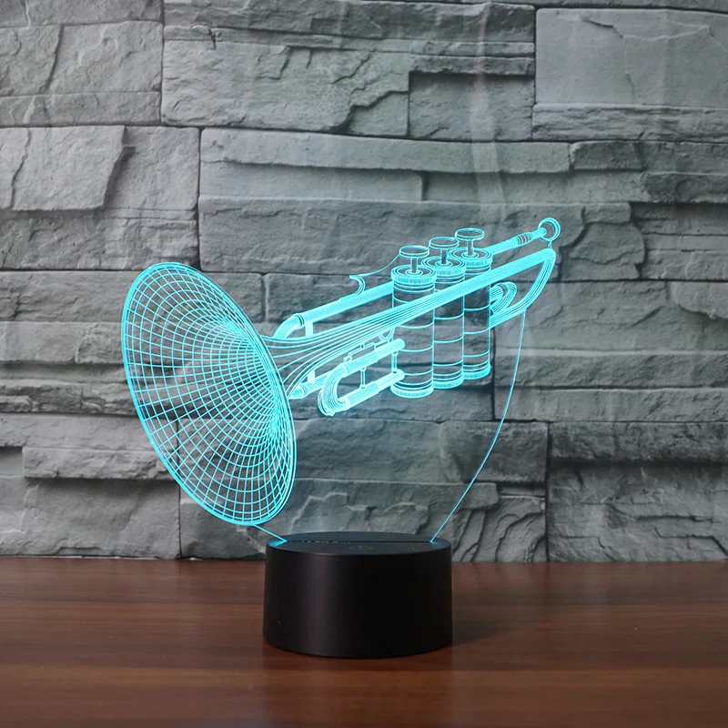 

Products Musical Instruments Trumpet 3d Night Light Led Table Lamp Gift Decorative Remote Touch switch Desk Lamp
