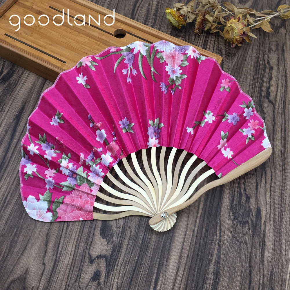10 шт. 23 см Японский китайский цветок Цветочная ткань вишневый цвет дизайн ручные вентиляторы с подарочной сумочки для подарков для гостей вечеринки