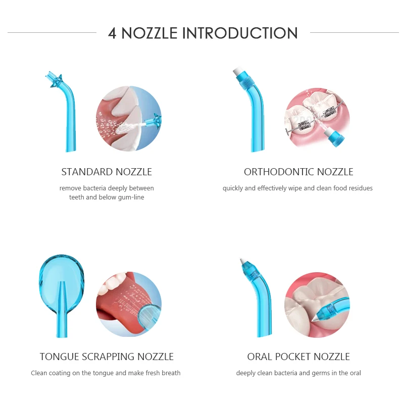 Toocas W3 irrigador oral portátil USB recargable agua dental hilo dental 2200mAh irrigador para lim