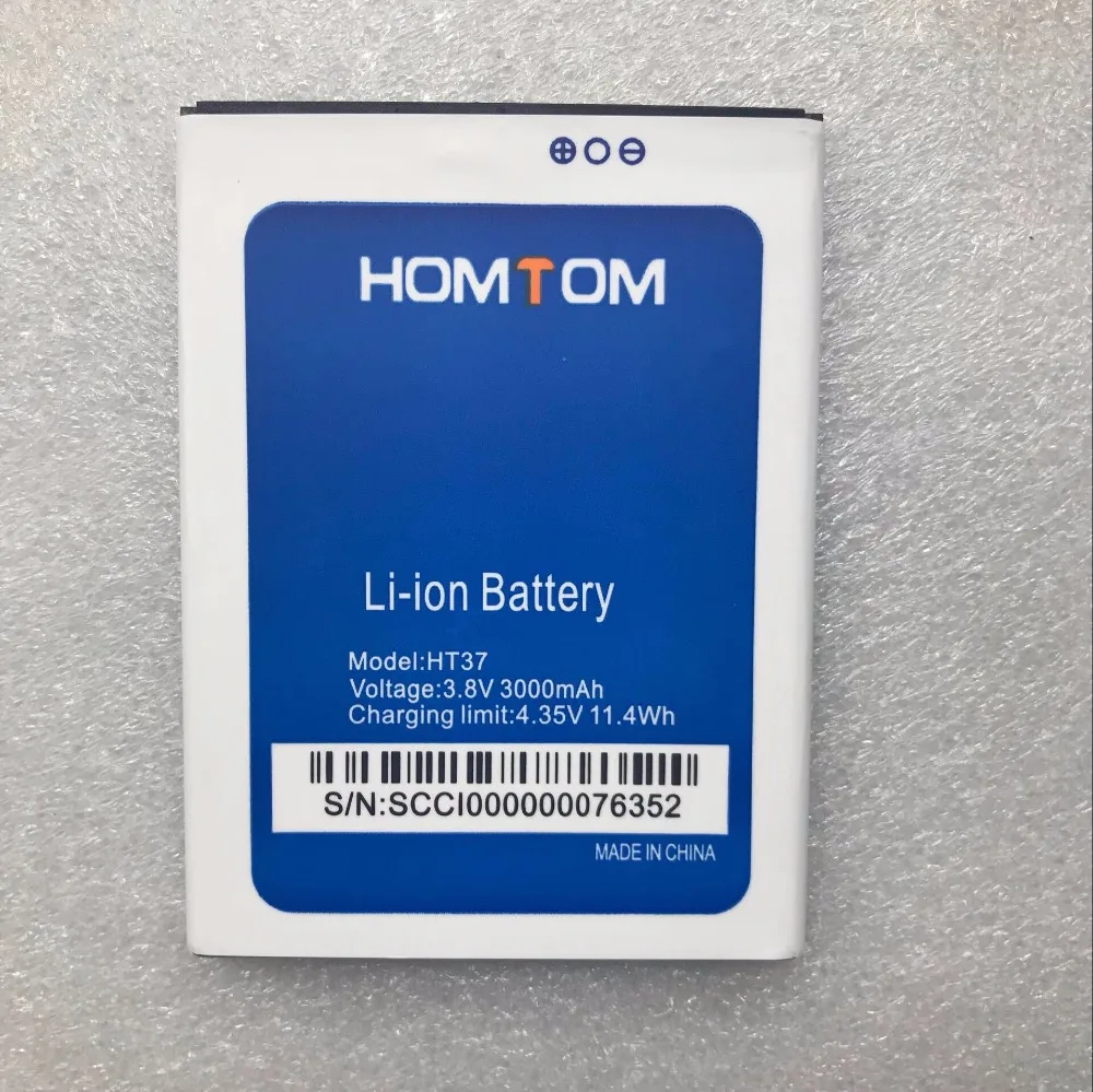 

100% Original New HOMTOM HT37 Pro Battery Large Capacity Full 3000mAh Backup Batteries Replacement For HOMTOM HT37 Smart Phone