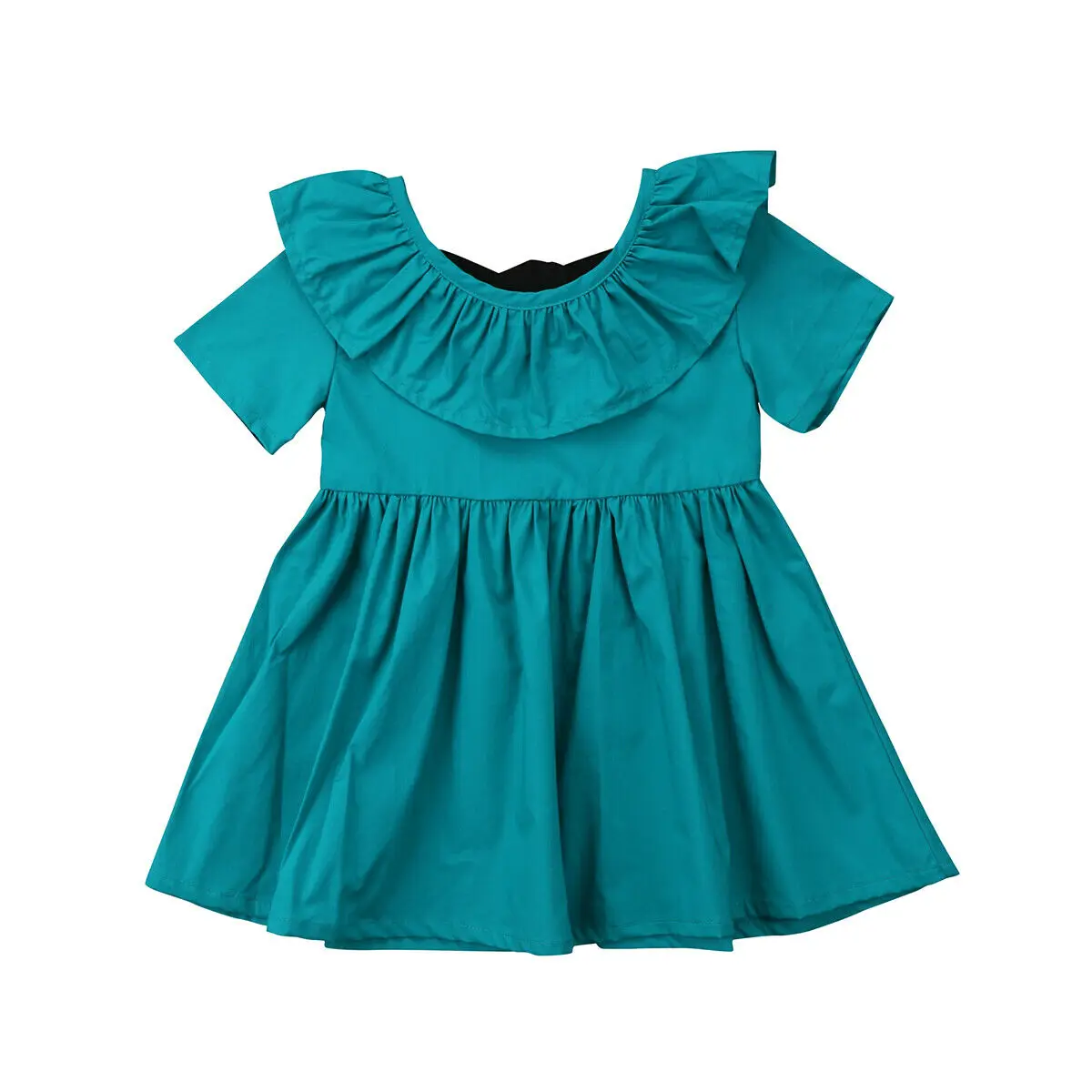 

IMCUTE Toddler Ruffled Short Sleeve Green Dresses Baby Girls Tutu Dress