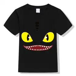Летние хлопковые футболки для малышей футболки с короткими рукавами для маленьких мальчиков с забавными глазами монстров топы для