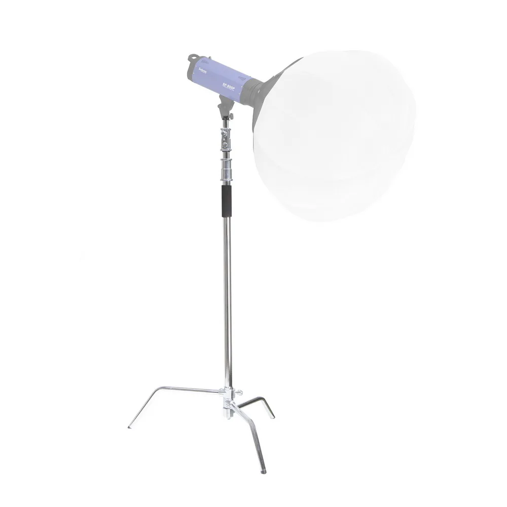 Heavy Duty Light Stand with Detachable Base 5-10 feet/1.6-3.2 meters Adjustable C Stand with 2 Risers for Photography