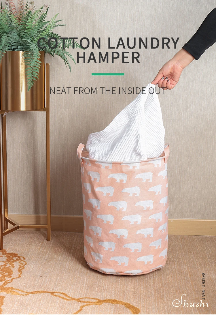 Cotton laundry hamper (1)