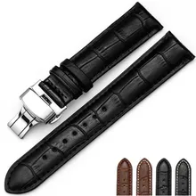 14 16 18 19 20 21 22 24 mm Watch Belt Accessories Watchbands Genuine Leather Band Watch Strap Watches Bracelet Folding Buckle leather watchband strap 12 14 16 18 19 20 22 24 mm stainless steel buckle men women replace band watch accessories