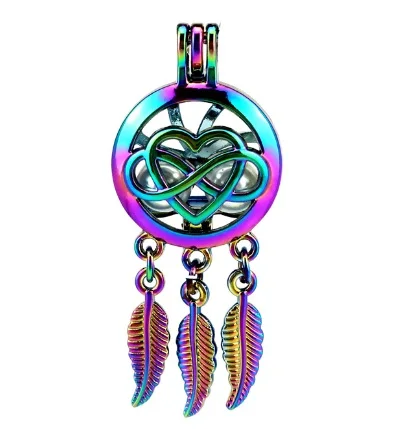 Rainbow Colored Dream Catcher Cage Pendant Star Dragon Owl Love Dreamcatcher Jewelry 5Pcs RPA1 | Украшения и аксессуары