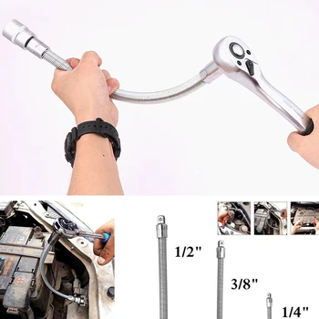 

3pcs 1/4'' 3/8'' 1/2'' Aluminium alloy Flexible Extension Spring Shaft Connecting Rod Bar Set Bar Connecting Rod Adapter