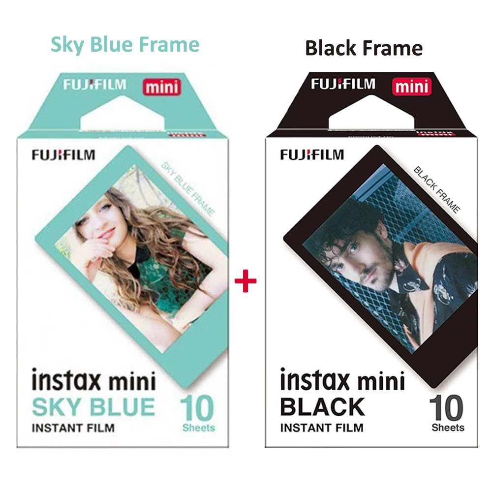 Подлинная Fuji Fujifilm Instax Mini 8 фильм Небесно-Голубой рамка+ черный пленка для Mini 8 70 8 плюс 90 25 Камера SP-1 SP-2 плюс бесплатный подарок