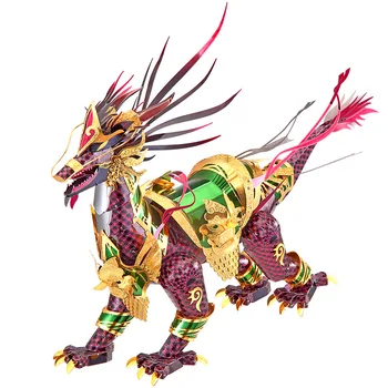 

164 Slice Pieces Components China Kirin Metal Model Assembling Toys 3D DIY Metal Myth Benevolent Animal Puzzle Jigsaw Kids Toys