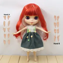 long straight red white mix black hair joint doll blyth suitable for change DIY 230BL1361248