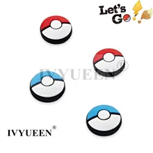 Силиконовая крышка для джойстика IVYUEEN для пульта дистанционного управления shand Joy-Con аналоговые палочки кожа для Joy Con Pokeball Go Cover-красный+ синий