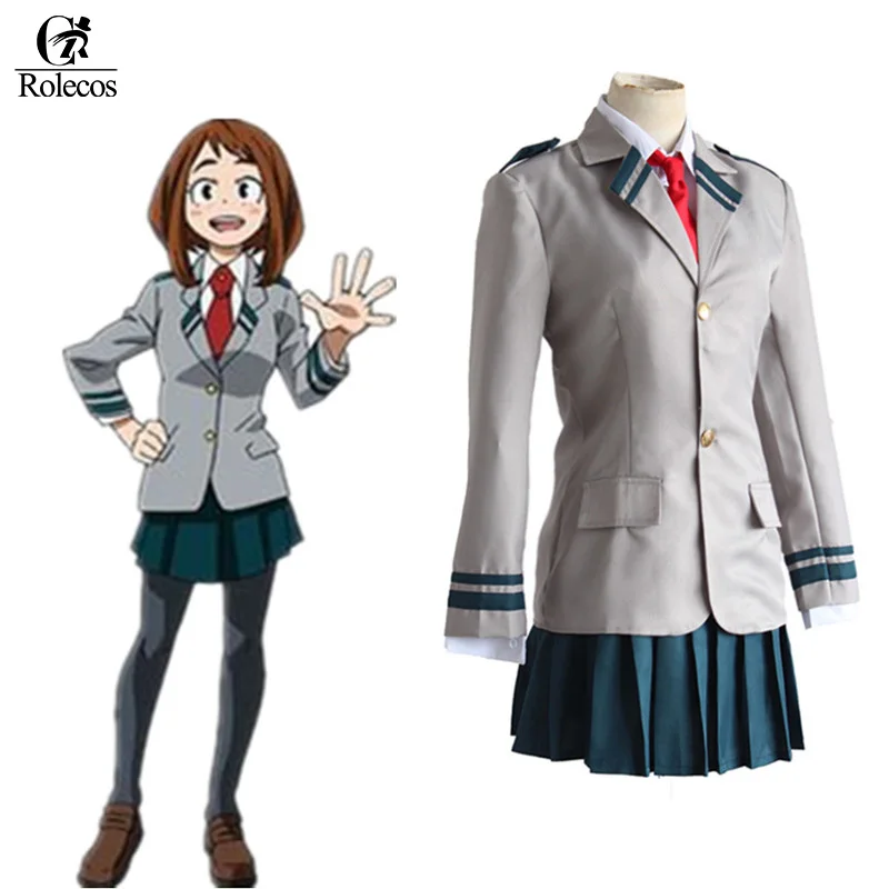 Rolecos Японский Аниме Boku no Hero Academia 2 сезон Косплей Костюм OCHACO URARAKA косплей школьная