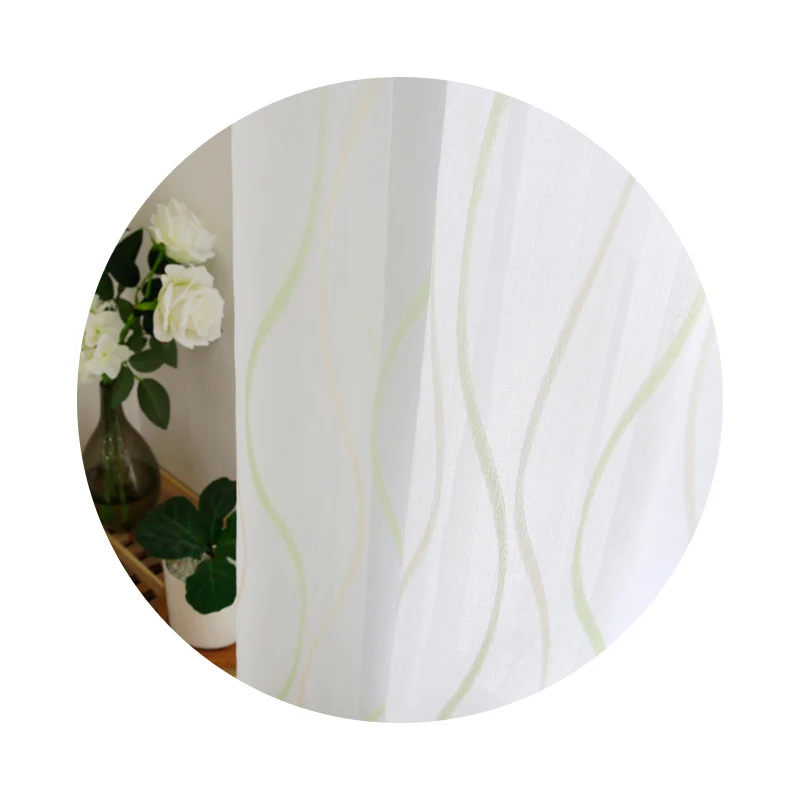 Занавески из тюля для гостиной, вуаль, прозрачные 3d белые занавески для спальни, столовой, готовые, на заказ - Цвет: GREEN