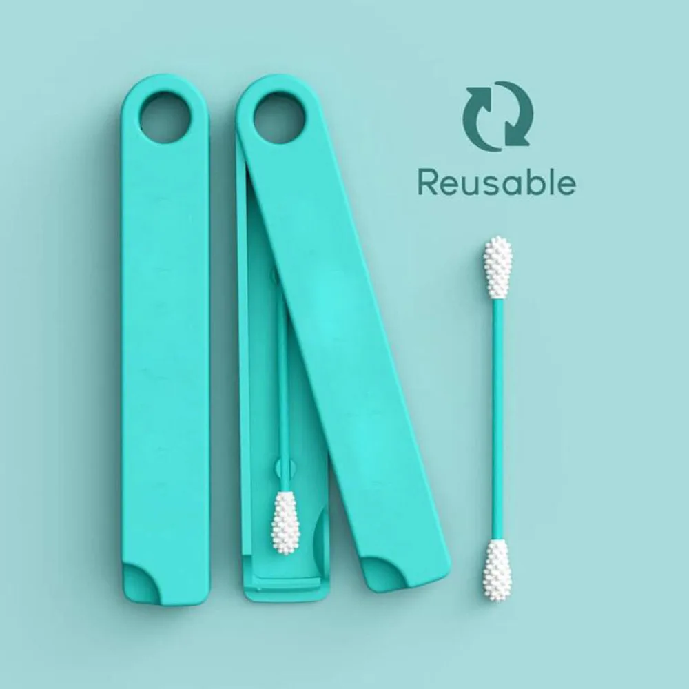 

Last Swab Two-pack Reusable Q-Tip Cotton Swab Ear Cleaning Cosmetic Cotton Buds Sticks For Makeup Cleaning And Touch-ups