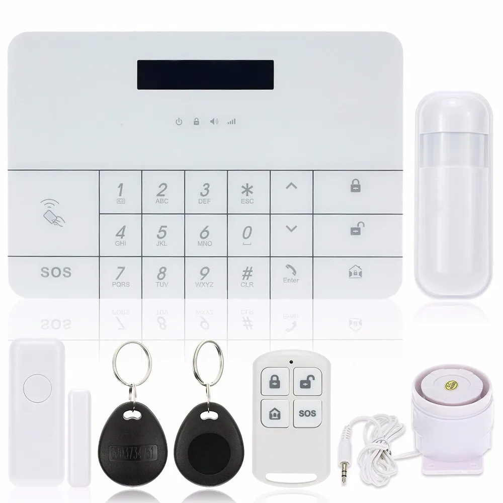 2016-new-Wireless-GSM-Alarm-System-LCD-GSM-SMS-RFID-Touch-Keyboard-Home-House-Security-Burglar