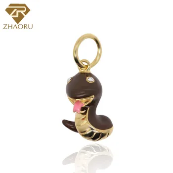 

Zhaoru 925 Sterling Silver Enamal Pendant Charm Fit Bracelet & Bangle & Necklace DIY Fine Jewelry Charm None Stone
