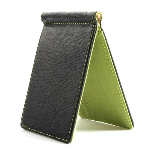 FGGS тонкий мужской кошелек из искусственной кожи с зажимом для денег, простой дизайн, кошелек с полированными краями для мужчин - Цвет: Green