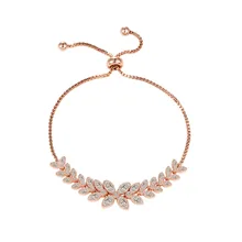 WEIMANJINGDIAN бренд Роскошный цветок кубического циркония с фианитом регулируемые браслеты для женщин розовое золото/серебро Цвета