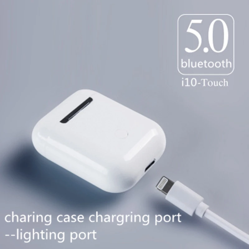 Wearpai i10 TWS bluetooth/earphone Mini Wireless Touch control Earphone Earbuds Built-in Mic Charging box with lighting port 