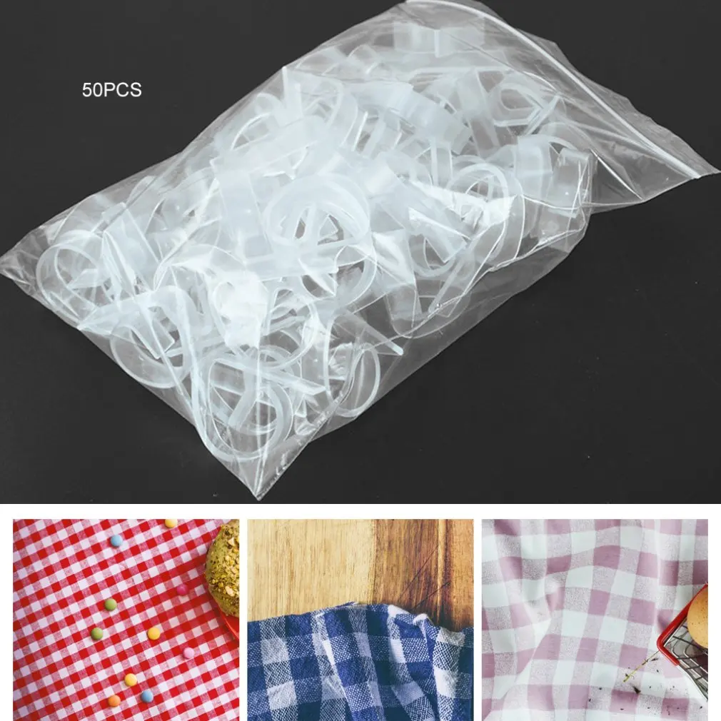 

50PCS/lot Clear Plastic Tablecloth Clips Tables Cover Holder Cloth Clamps Useful Clips for Party Picnic Wedding Prom Supplies