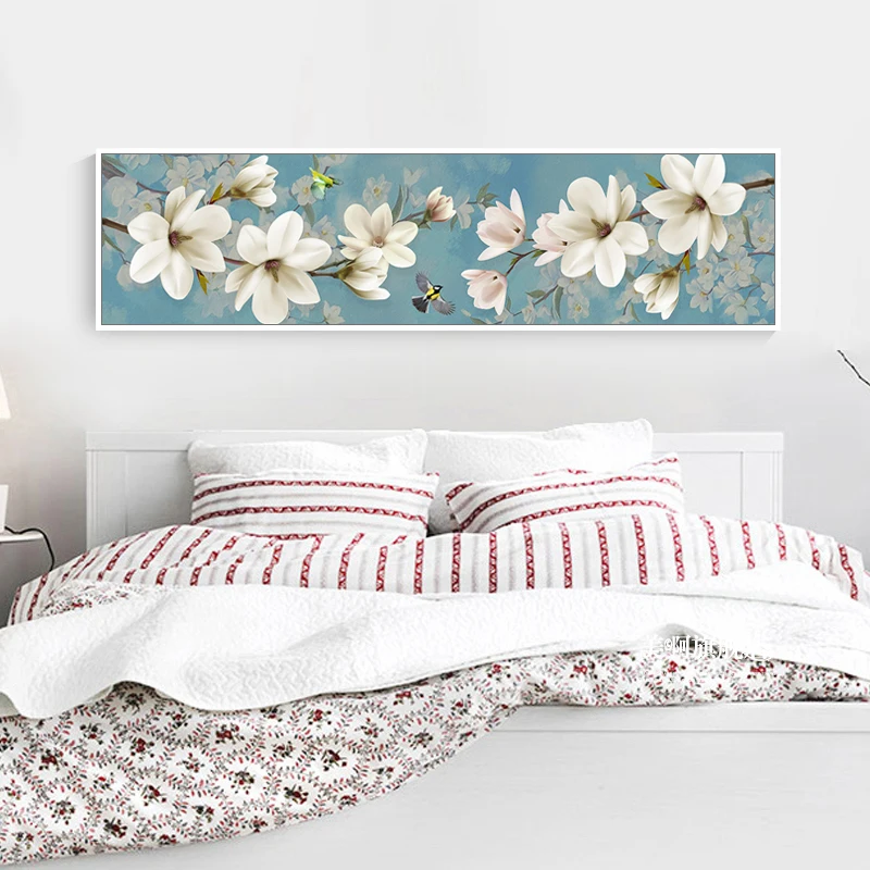  New Magnolia blooming Diamond Painting Full Drill Bedroom Bed Painting Diamond Cross Stitch Simple  - 32837061568